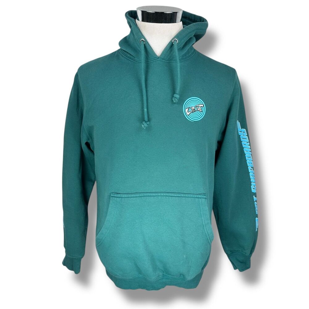 Vintage Y2K Lost Surfboards Hoodie‎ Sweatshirt Men’s Small Green Pullover READ